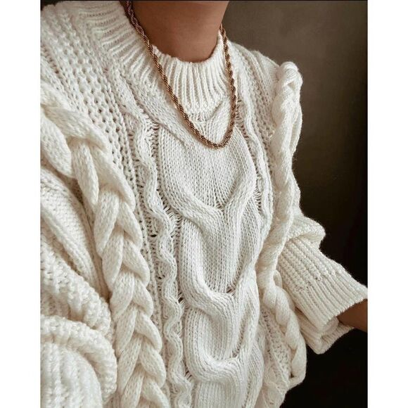 H&M Cable Knit Chunky Oversized Sweater Braided - Picture 4 of 16